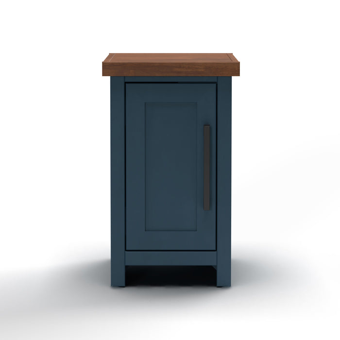 Nantucket - Chairside Table - Blue Denim / Whiskey