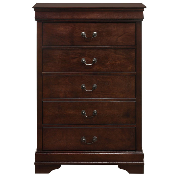 Louis Philippe - 5-Drawer Chest (Sturdy) - Cherry