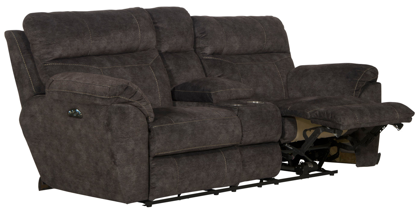 Sedona - Power Headrest Lay Flat Reclining Console Loveseat With Storage & Cupholders