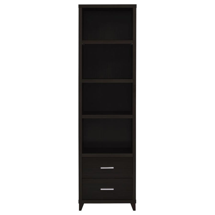 Lewes - 4-Shelf Engineered Wood Media Tower - Cappuccino