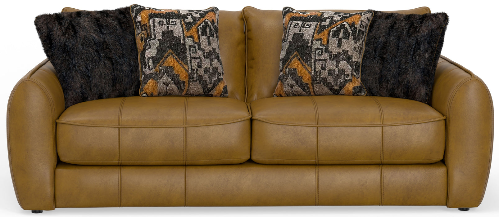 Corvara - Top Grain Italian Leather Match Sofa - Caramel