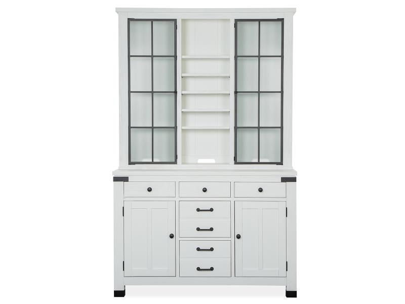 Harper Springs - Server With Hutch - Silo White