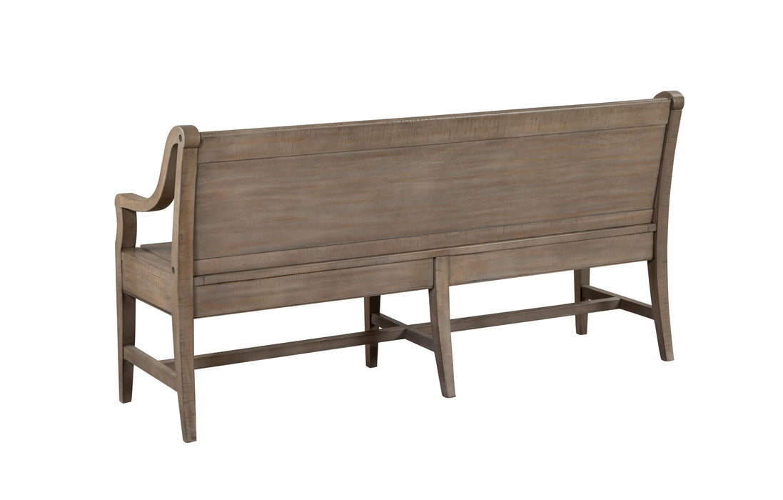 Paxton Place - Bench With Back - Dovetail Grey