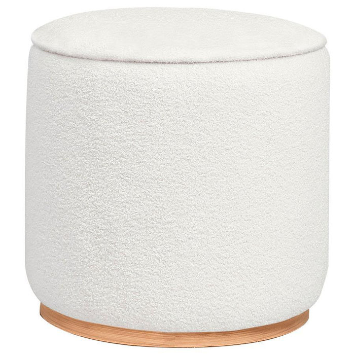 Zena - Faux Sheepskin Upholstered Round Ottoman