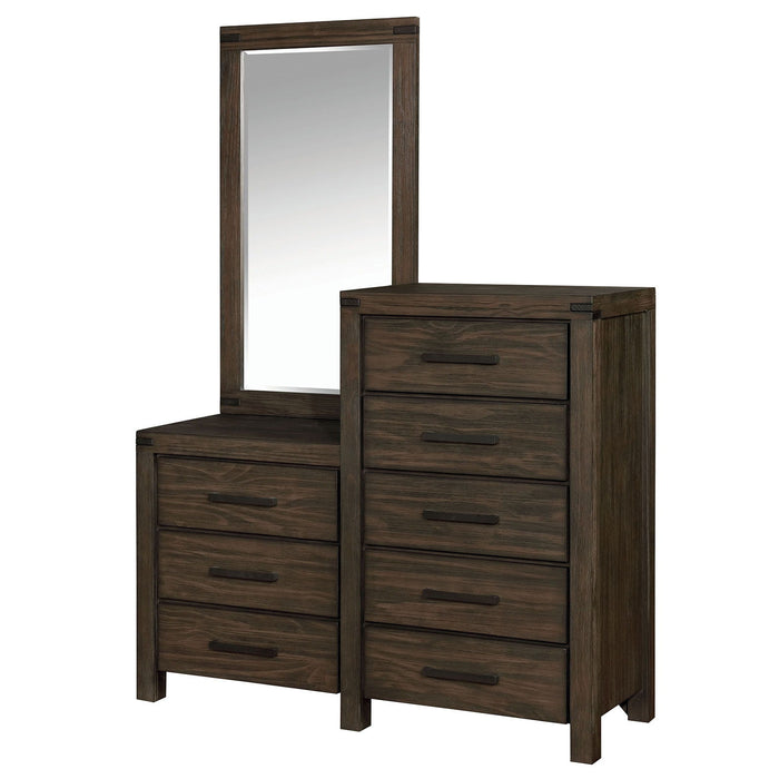 Rexburg - 8 Drawer Dresser Mirror - Wire - Brushed Rustic Brown