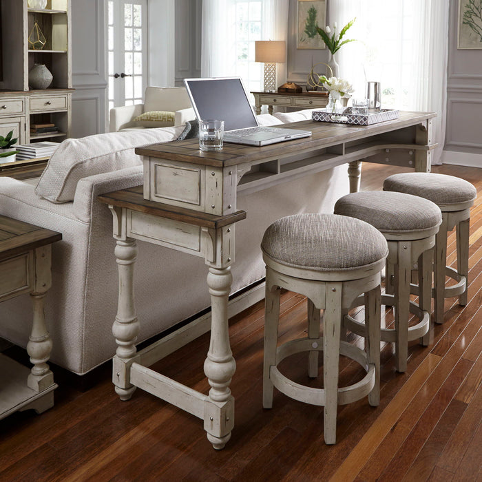 Morgan Creek - 4 Piece Console Set (1 Console 3 Stools) - White