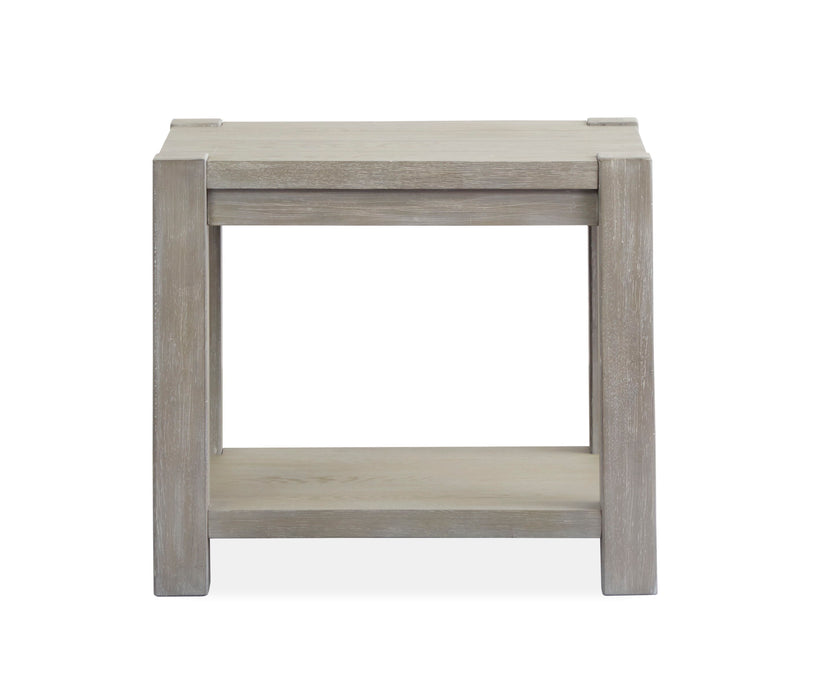 Burgess - Rectangular End Table - Calico Grey