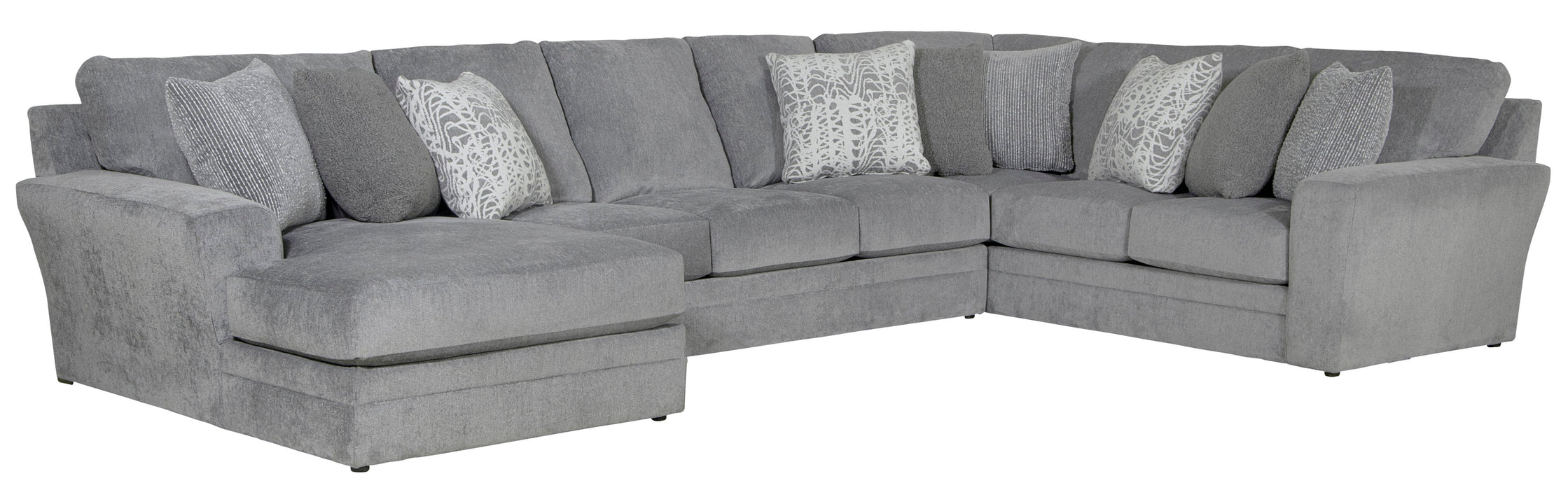 Glacier - 3 Piece Sectional And 9 Included Accent Pillows