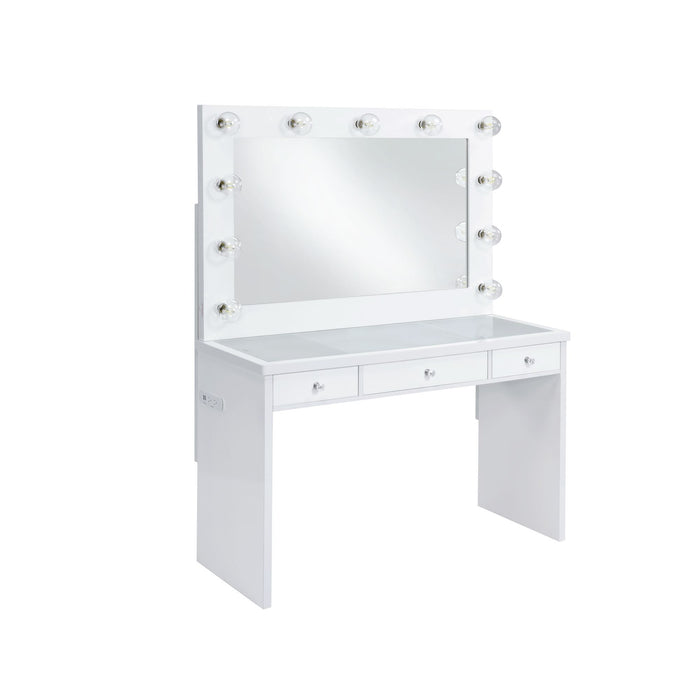 Ariana - Complete Vanity With Lightbulbs - Glossy White