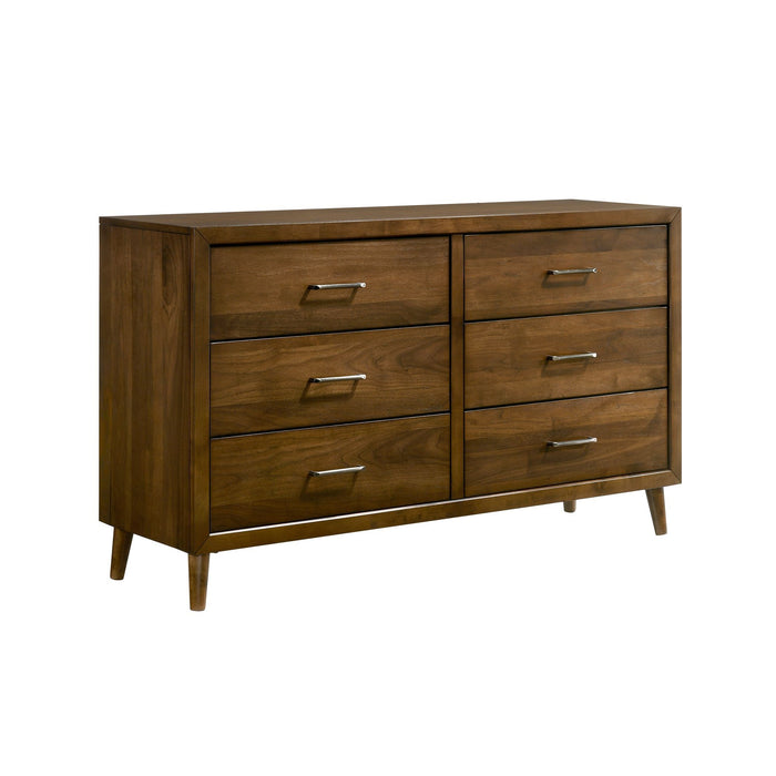 Malibu - 6-Drawer Dresser - Walnut