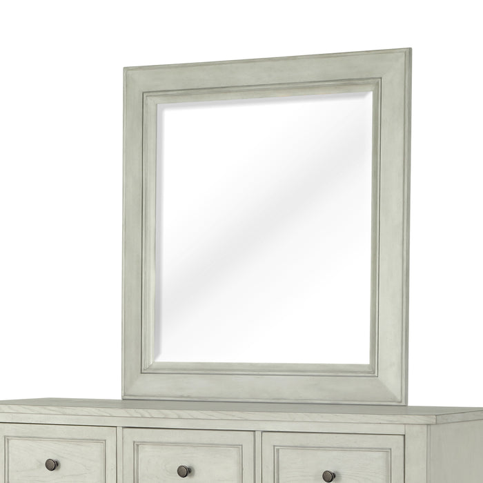 Raelynn - Portrait Concave Framed Mirror - Weathered White