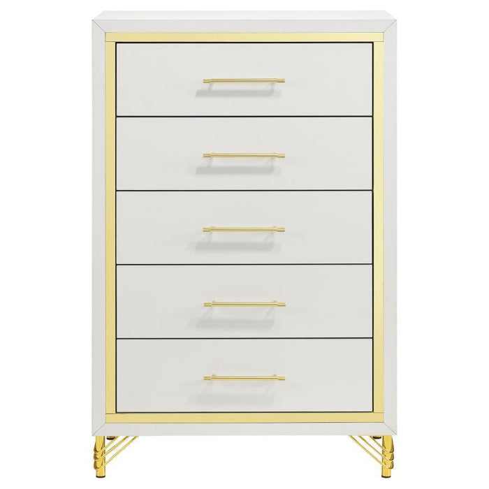 Lucia - 5-Drawer Bedroom Chest - White