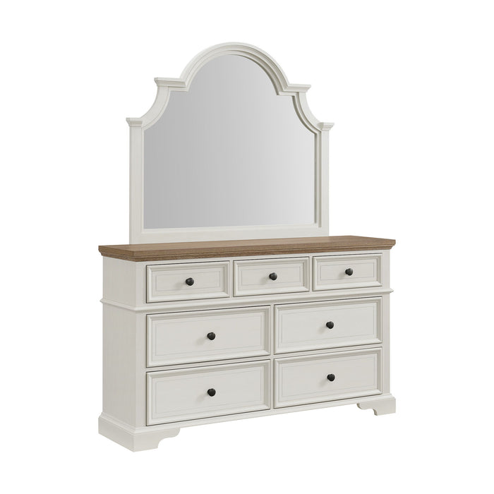 Eastwood - Youth Dresser And Mirror Set - Brown And White