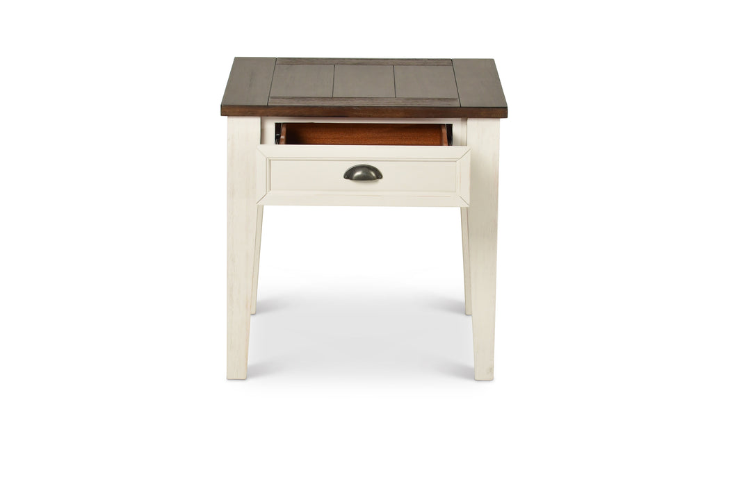 Cayla - End Table - Dark Oak / White