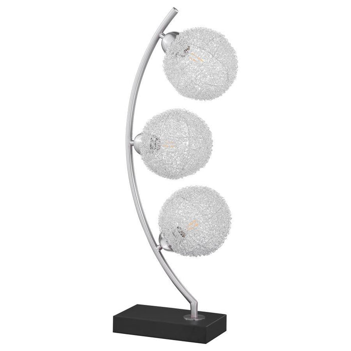 Claudia - Woven Spherical Metal Table Lamp - Black