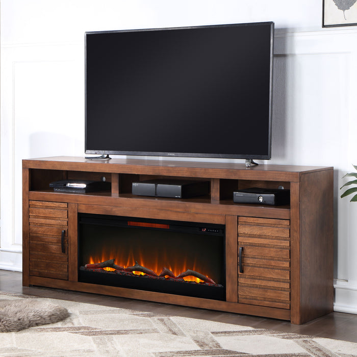 Sausalito - 78" Electric Fireplace TV Stand - Whiskey