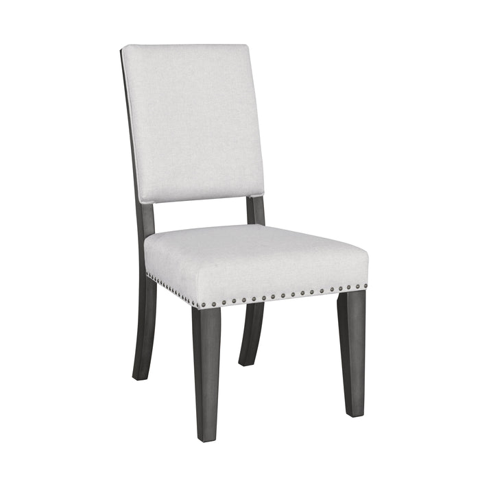 Lenox - Upholstered Side Chair With Nail Head Trim - White