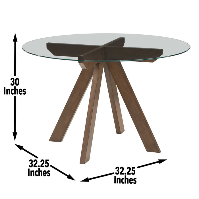 Wade - Table Round Glass Top - Dark Brown