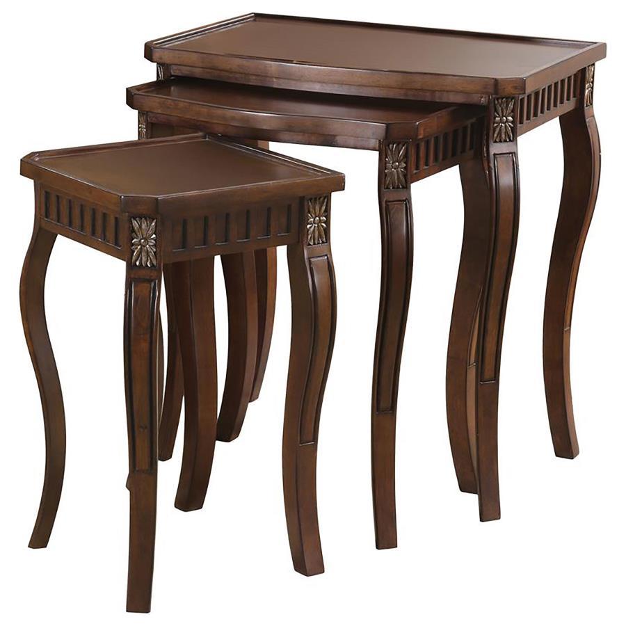 Daphne - 3 Piece Curved Leg Nesting Tables WArm - Brown — Furniture ...