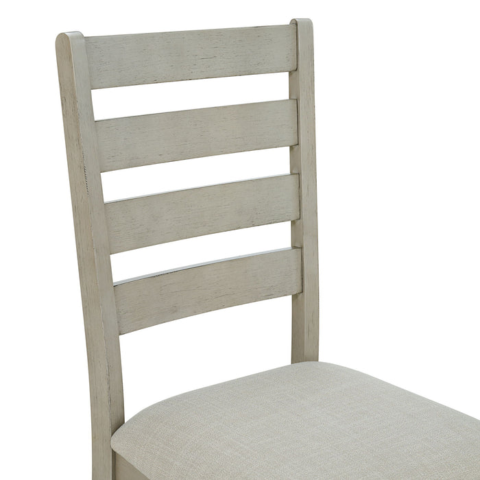 Farmington - Ladder Back Dining Side Chair (Set of 2) - Washed Stone / Light Beige