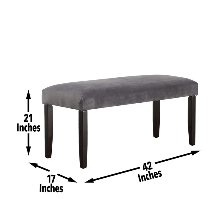 Napoli - Velvet Dining Bench - Gray