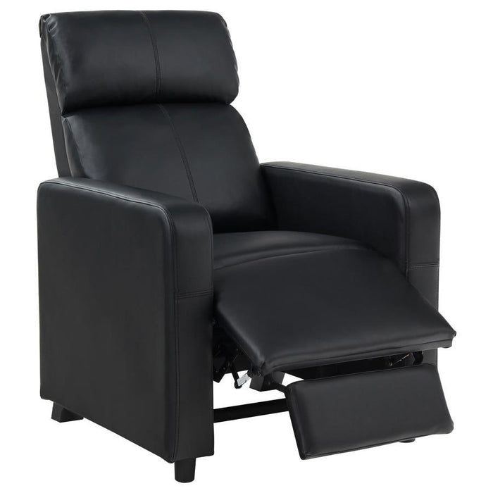 Toohey Upholstered Home Theater Push Back Recliner Black Furniture Merchandise Outlet