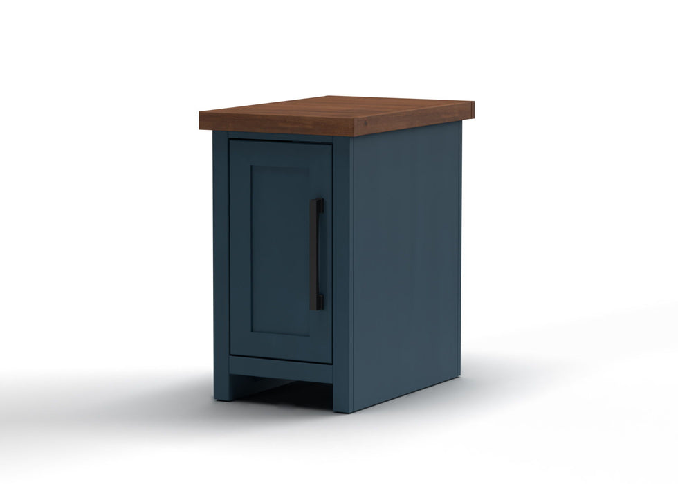 Nantucket - Chairside Table - Blue Denim / Whiskey