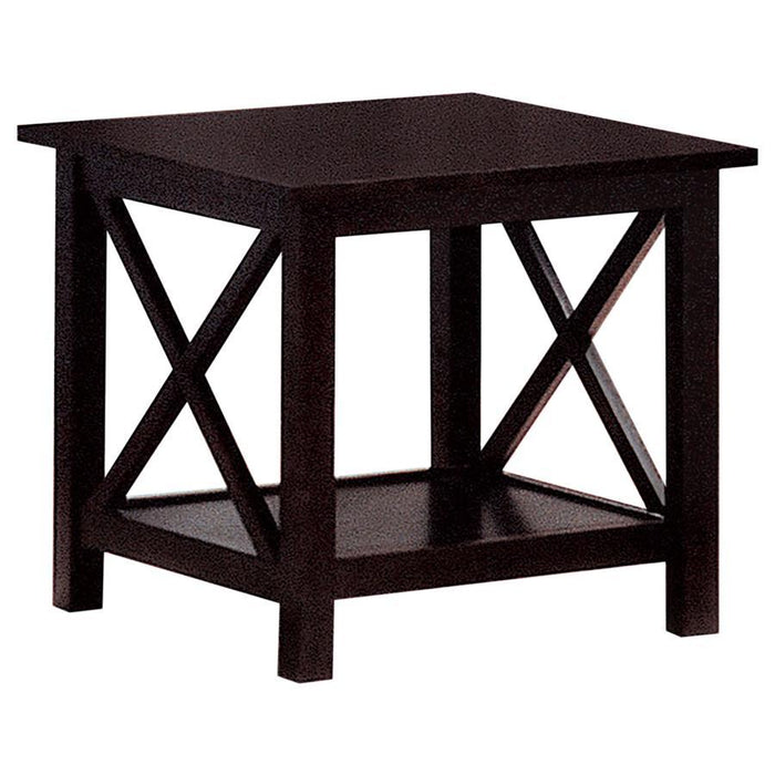 Rachelle - 3 Piece Rectangular Coffee Table Set - Deep Merlot