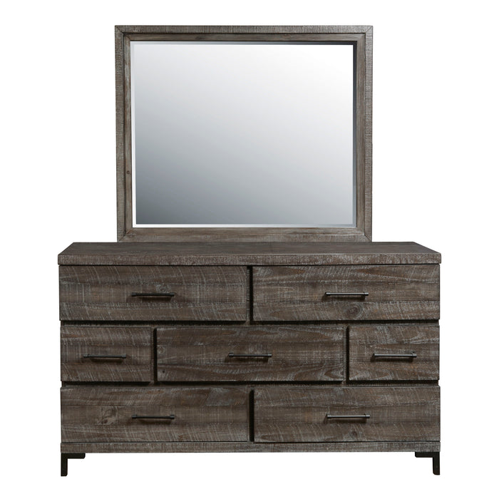 Austin - 7 Drawer Dresser With Mirror - Dark Brown