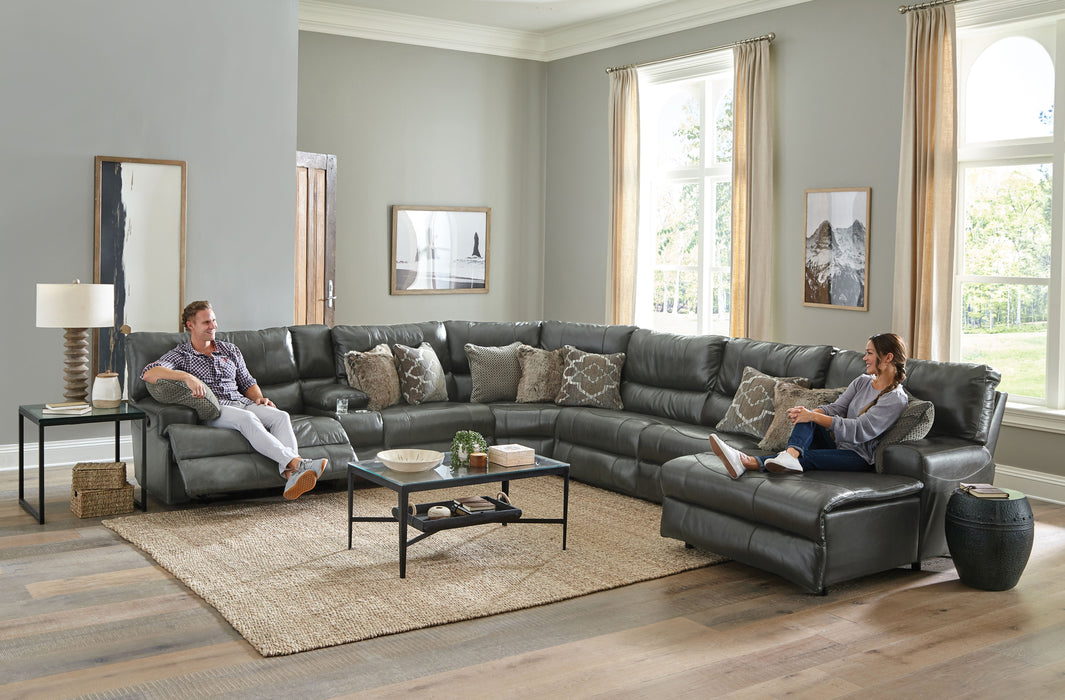 Como - Italian Leather Match Reclining Sectional