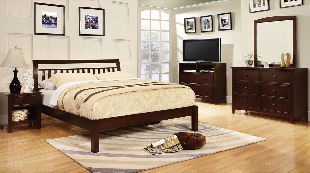 Corry - California King Bed - Dark Walnut