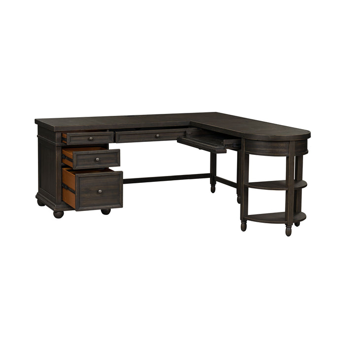 Harvest Home - L Shaped Desk Set - Black