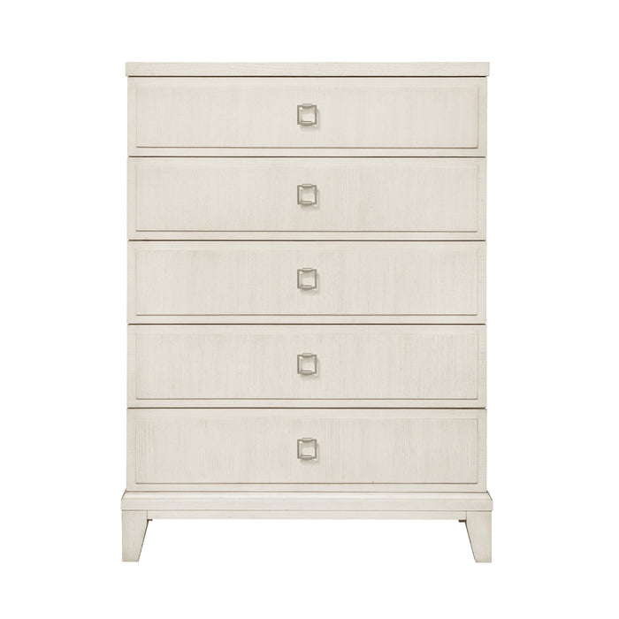 Madison - 5-Drawer Chest in a Grey-White Wash Finish - Natural