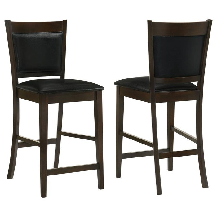 Jaden - Upholstered Counter Chair (Set of 2) - Black And Espresso