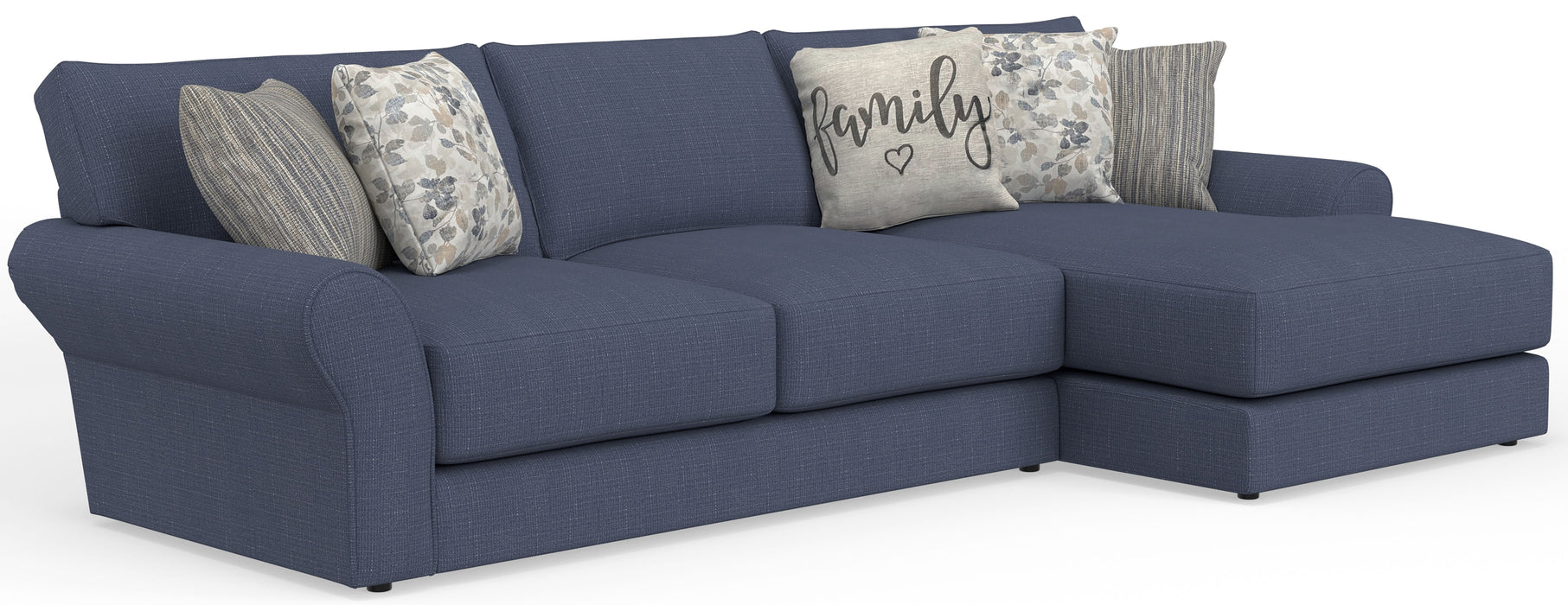 Cape May - Sofa Chaise With Comfort Coil Seating And 5 Accent Pillows