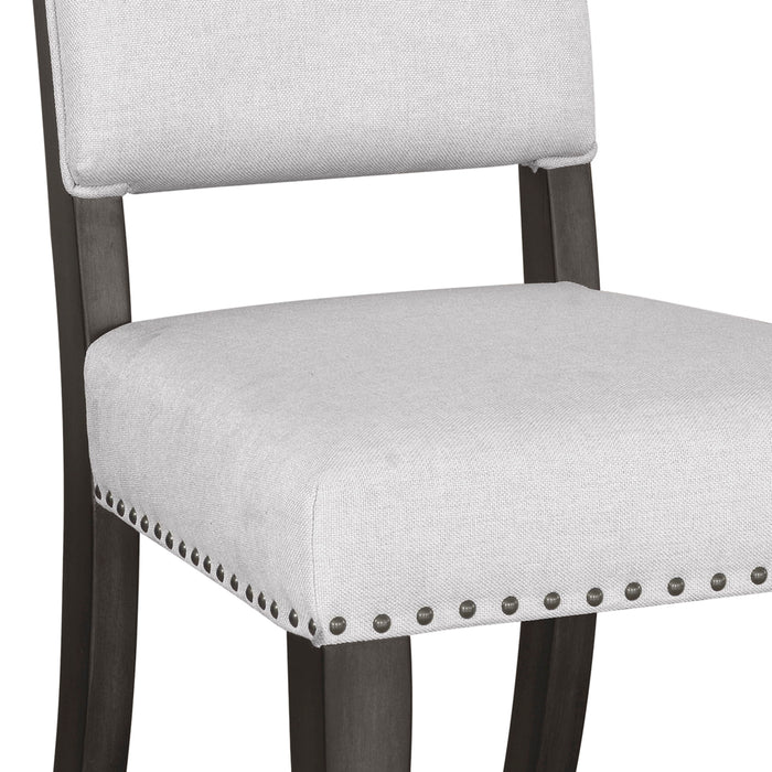 Lenox - Upholstered Side Chair With Nail Head Trim - White