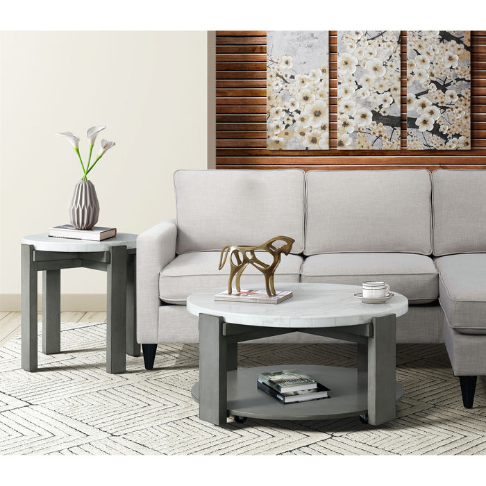 Rosamel - 2 Piece Occasional Table Set, Coffee Table & End Table - Gray