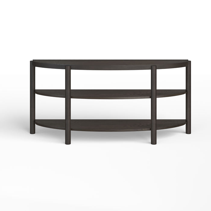 Hadleigh Black - Demilune Sofa Table - Coffee Bean