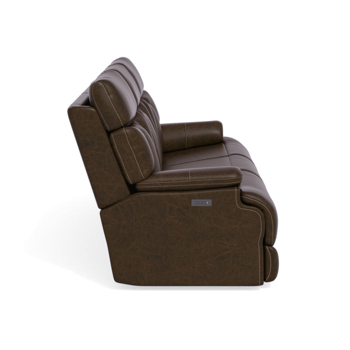 Clive - Power Reclining Sofa with Power Headrests & Lumbar - Dark Brown