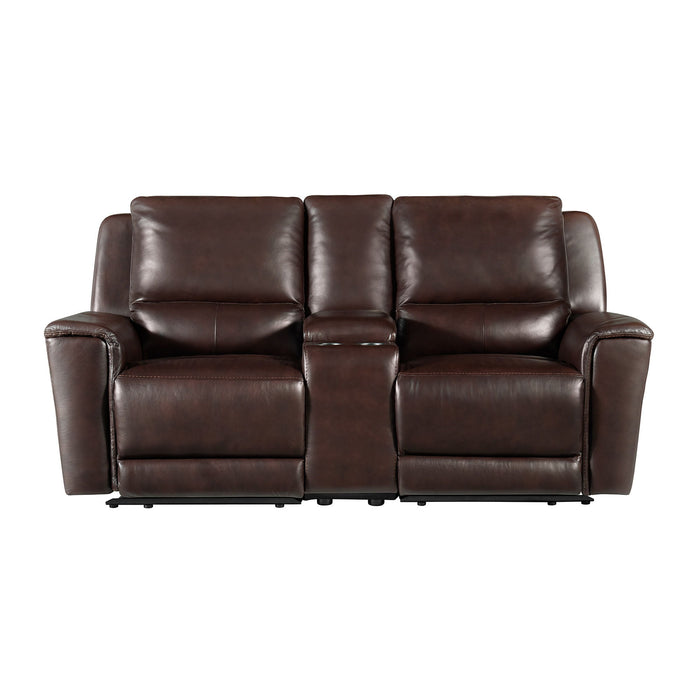 Pantera - Power Motion Loveseat With Console - Palais Dark Brown