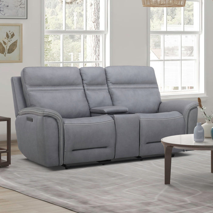 Cooper - Loveseat With Console P3 & Zg - Bleu Gray