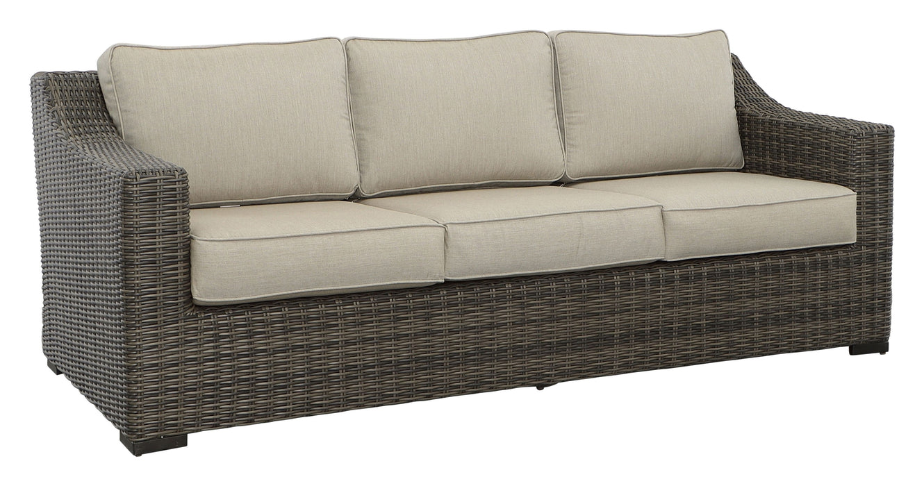 Jones - Outdoor Resin Wicker Sofa - Brown