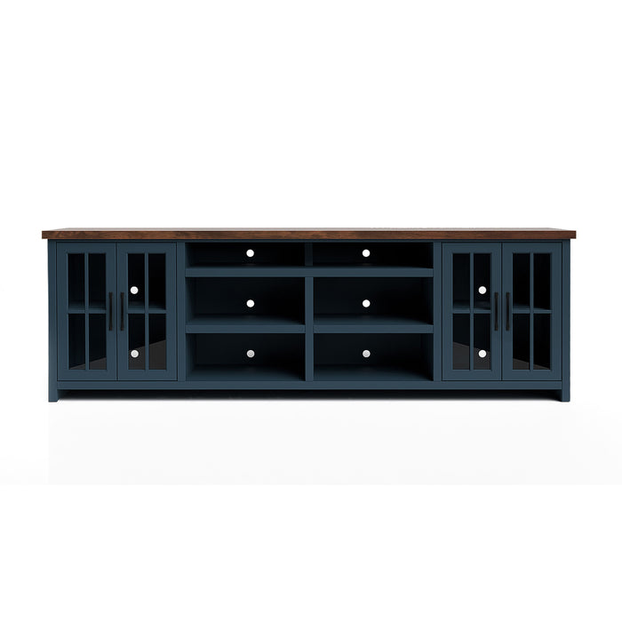 Nantucket - 96" TV Stand - Blue Denim / Whiskey