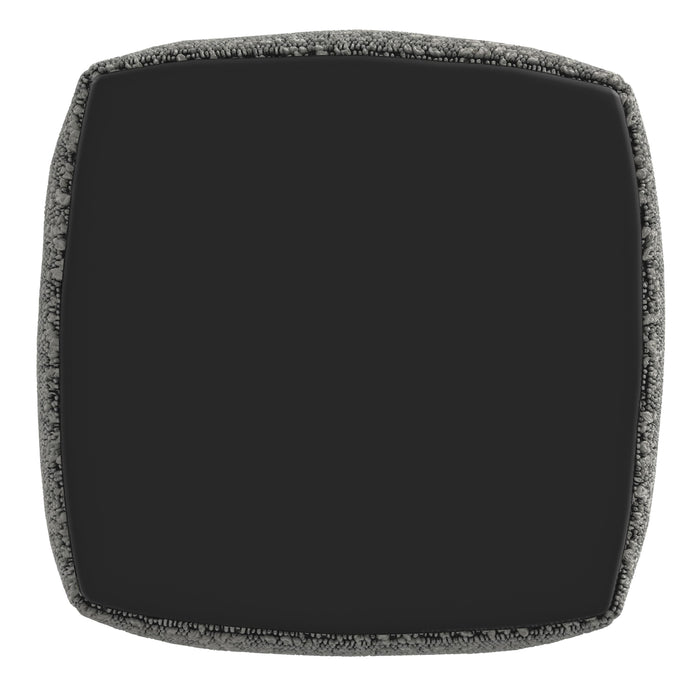 Nahara - Boucle Woven Square Pouf - Black