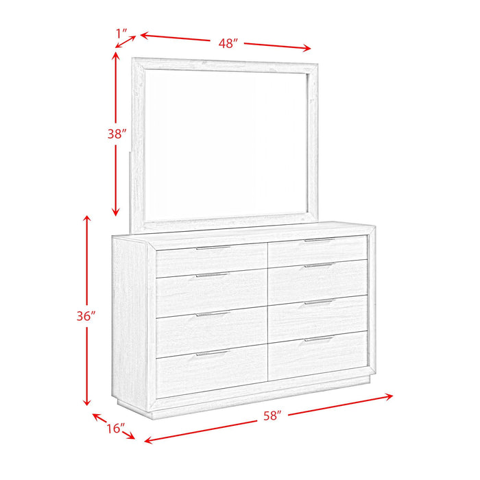 Arcadia - Dresser & Mirror Set - Grey