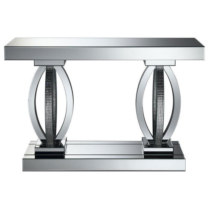 Amalia - Mirrored Acrylic Entryway Sofa Console Table - Silver