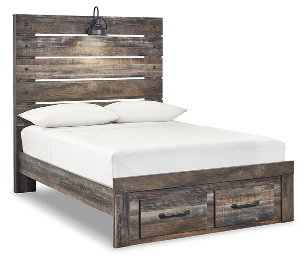 Drystan  Panel Bed With 2 Storage Drawers