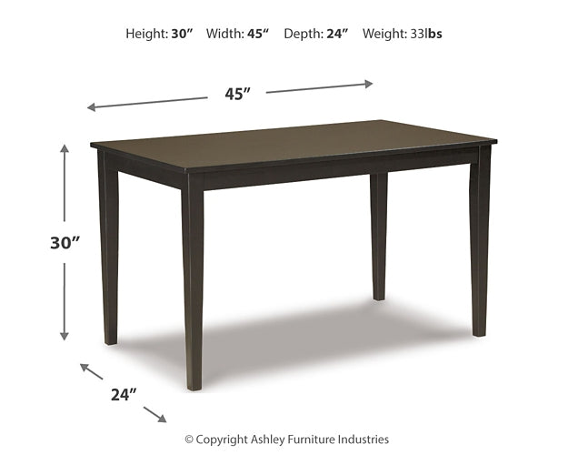 Ashley Express - Kimonte Dining Table and 4 Chairs