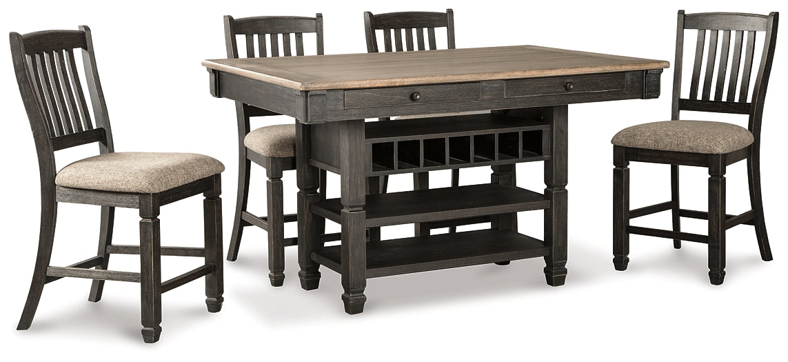 Tyler Creek Counter Height Dining Table and 4 Barstools