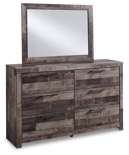 Derekson Queen/Full Panel Headboard with Mirrored Dresser